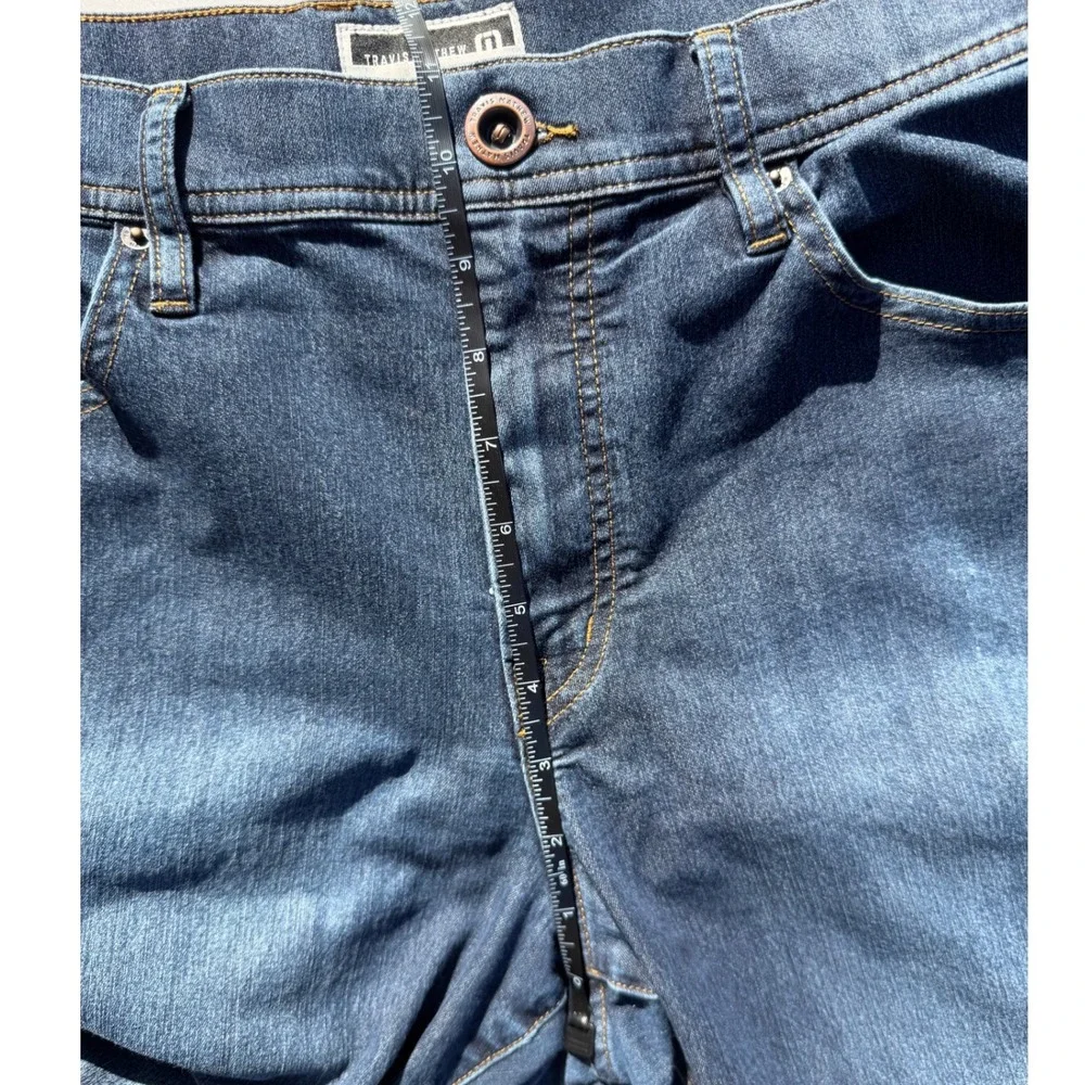 Travis Mathew Mens Dark Wash Blue Denim Stretch Jeans Size 36 Straight Leg